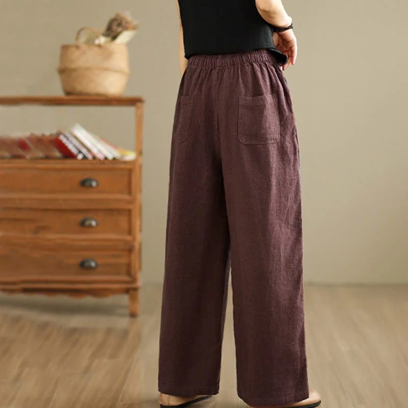 Pantaloni harem da donna in cotone con coulisse e tasche, modello Buddha Stones Commute, stile retrò, tinta unita - Image 9