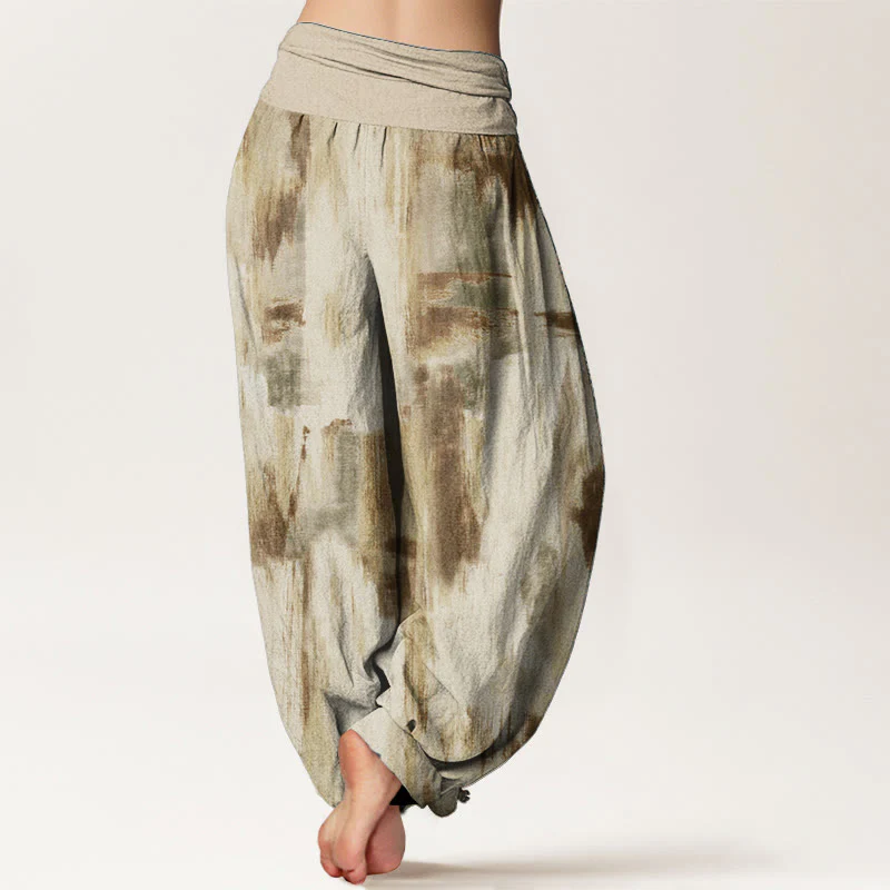 Pantaloni harem da donna in cotone con elastico in vita e motivo tie-dye con Buddha Stones - Image 7