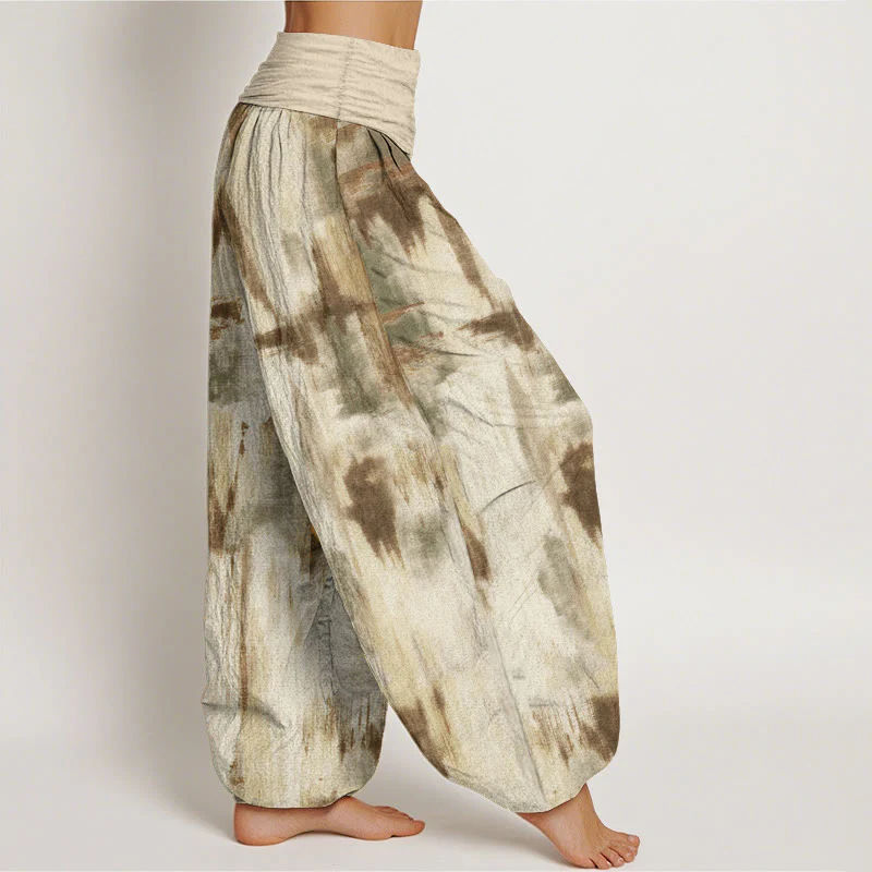 Pantaloni harem da donna in cotone con elastico in vita e motivo tie-dye con Buddha Stones - Image 8