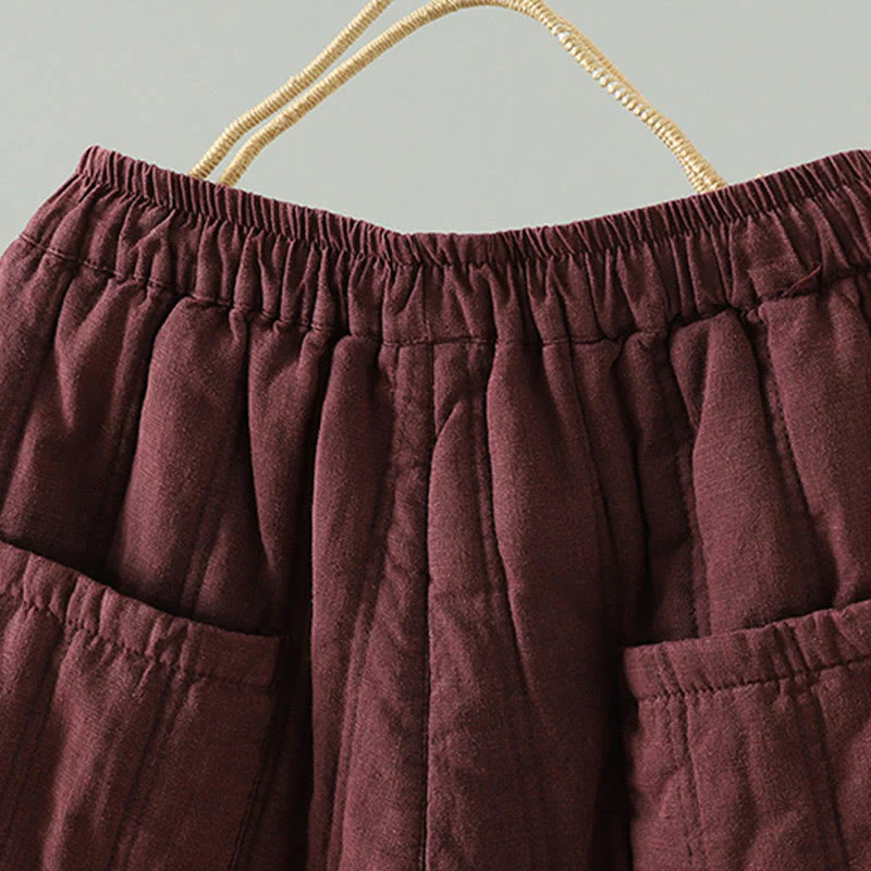 Pantaloni harem da donna in cotone con elastico in vita e tasche, modello Buddha Stones Daily Plain Coulisse Design - Image 10