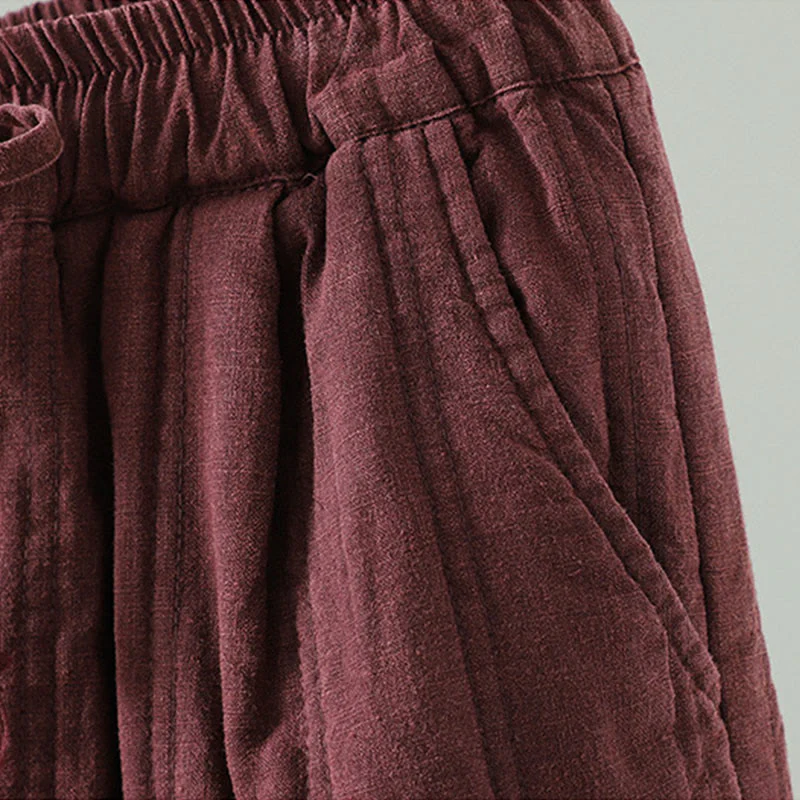 Pantaloni harem da donna in cotone con elastico in vita e tasche, modello Buddha Stones Daily Plain Coulisse Design - Image 12