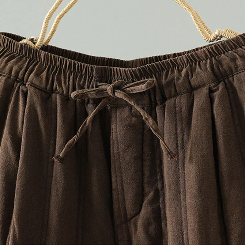 Pantaloni harem da donna in cotone con elastico in vita e tasche, modello Buddha Stones Daily Plain Coulisse Design - Image 2