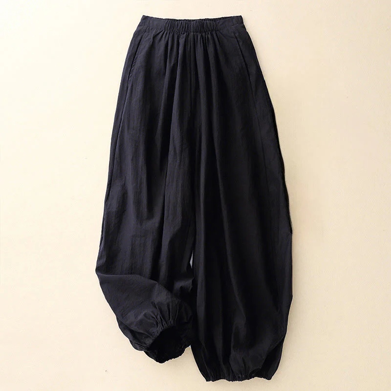 Pantaloni harem da donna con tasche, modello Buddha Stones, casual e dal design semplice