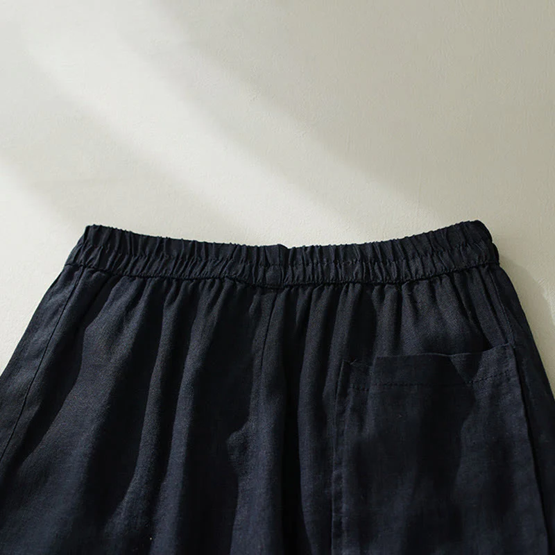 Pantaloni harem da donna a vita alta Buddha Stones Commute Pure Color con tasche - Image 19