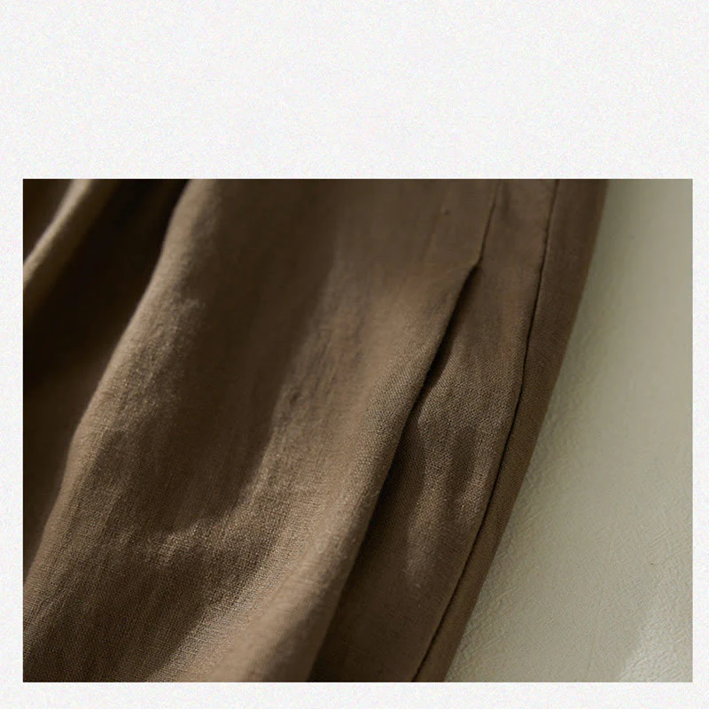 Pantaloni harem da donna a vita alta Buddha Stones Commute Pure Color con tasche - Image 5
