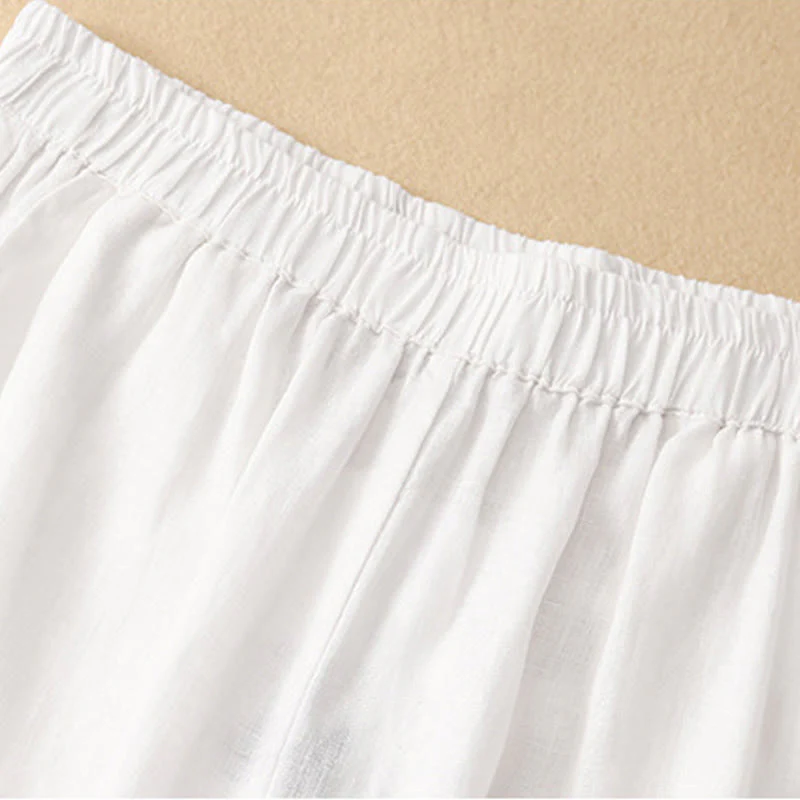 Pantaloni harem da donna in cotone e lino con tasche, modello Buddha Stones, casual e semplici, cropped - Image 10