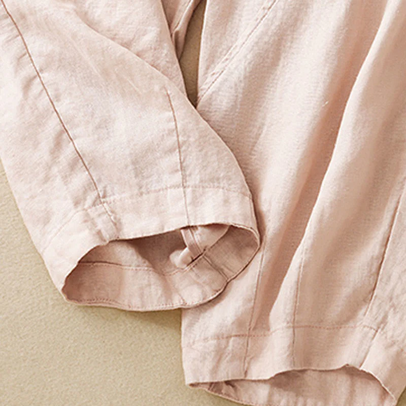Pantaloni harem da donna in cotone e lino con tasche, modello Buddha Stones, casual e semplici, cropped - Image 22