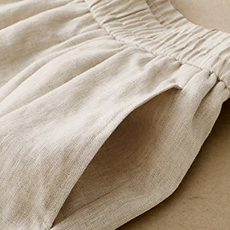 Pantaloni harem da donna in cotone e lino con tasche, modello Buddha Stones Summer Plain - Image 15