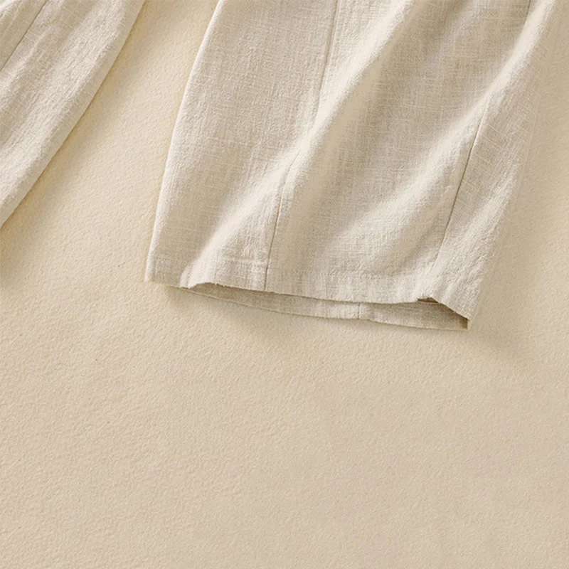 Pantaloni harem da donna in lino e cotone con tasche, a vita alta, con design semplice e semplice, motivo Buddha Stones - Image 10