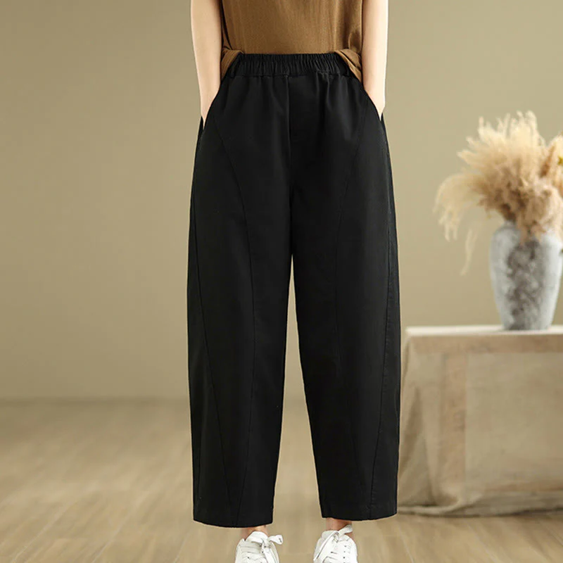 Pantaloni harem da donna in poliestere con elastico in vita e tasche, stile casual , Buddha Stones - Image 11