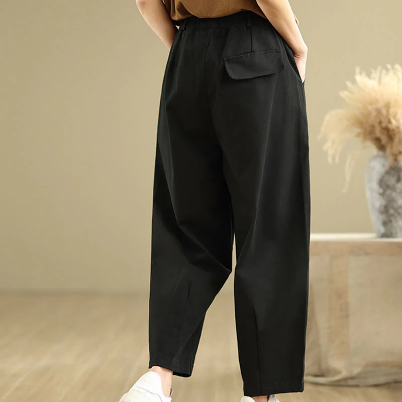 Pantaloni harem da donna in poliestere con elastico in vita e tasche, stile casual , Buddha Stones - Image 13
