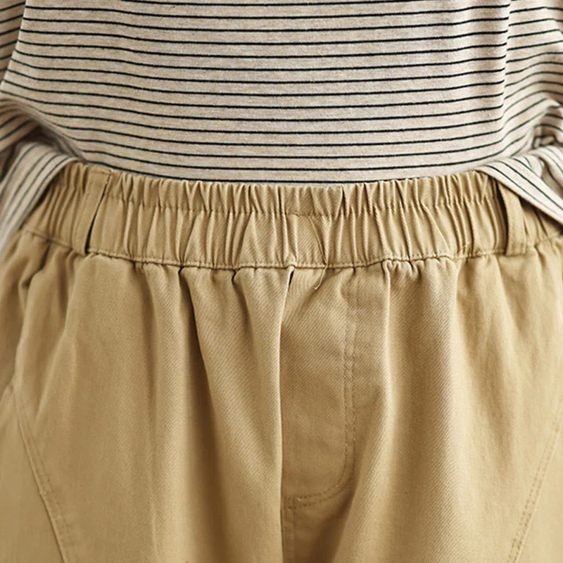Pantaloni harem da donna in poliestere con elastico in vita e tasche, stile casual , Buddha Stones - Image 9