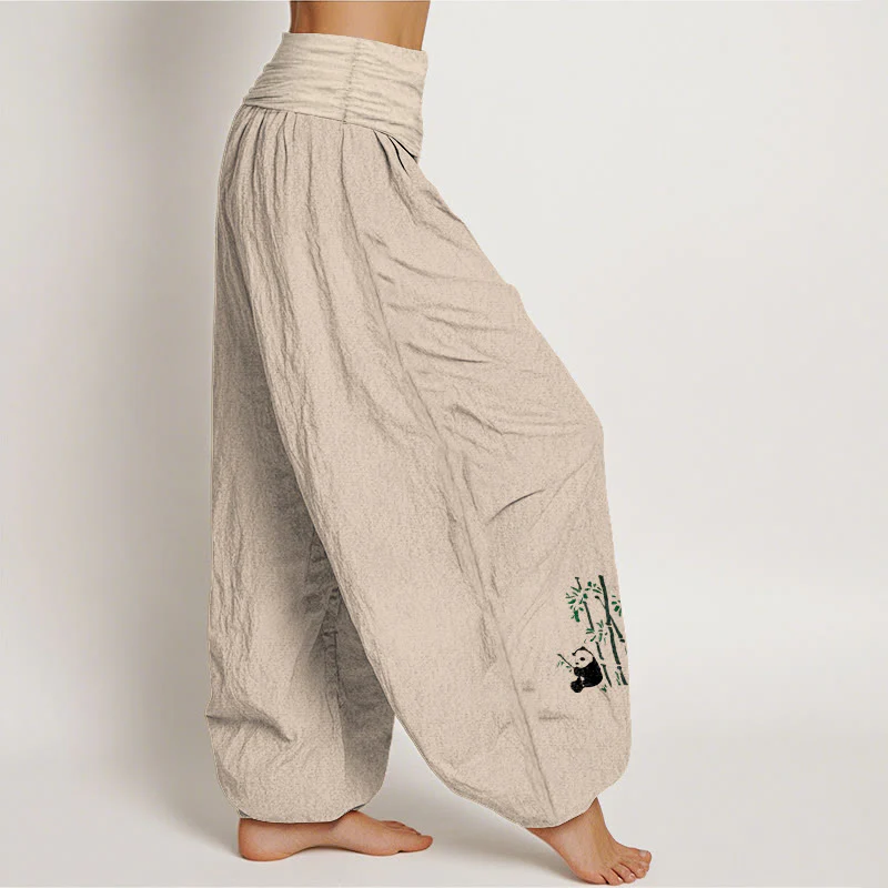 Pantaloni harem da donna in puro cotone con elastico in vita e motivo a Buddha Stones - Image 14