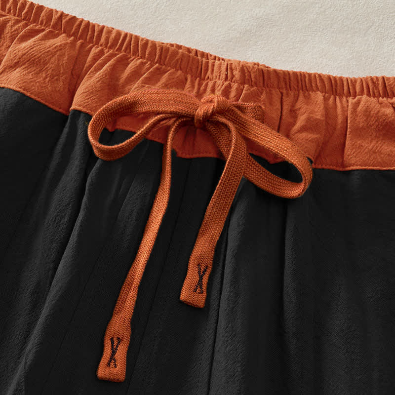 Pantaloni harem da donna in velluto a coste con contrasto di colore, foderati in pile termico e tasche, con Buddha Stones - Image 44
