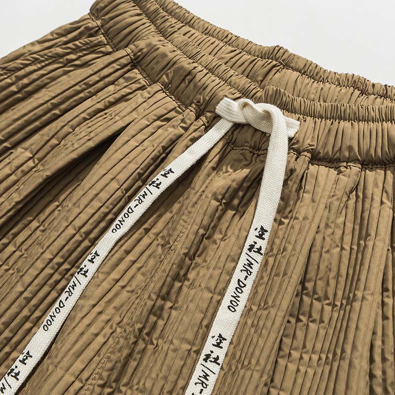 Pantaloni harem da uomo alla caviglia con coulisse e tasche, tinta unita , Buddha Stones Fall - Image 22