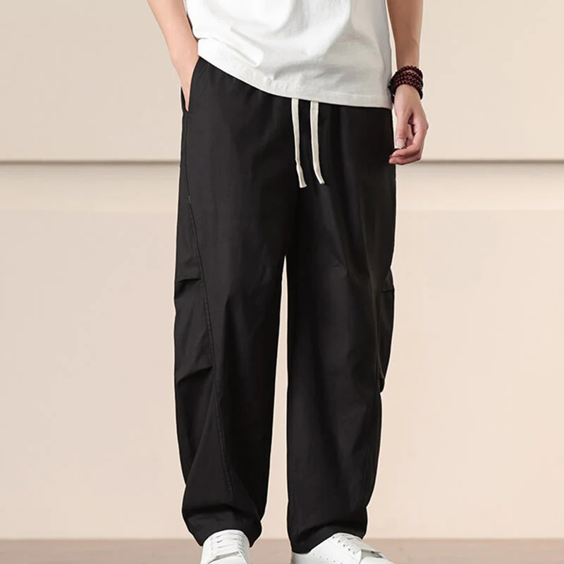 Pantaloni harem da uomo con coulisse e tasche Buddha Stones Commute Spring tinta unita - Image 10