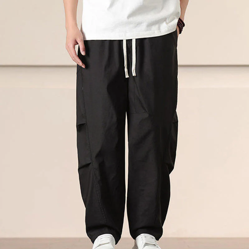 Pantaloni harem da uomo con coulisse e tasche Buddha Stones Commute Spring tinta unita - Image 11