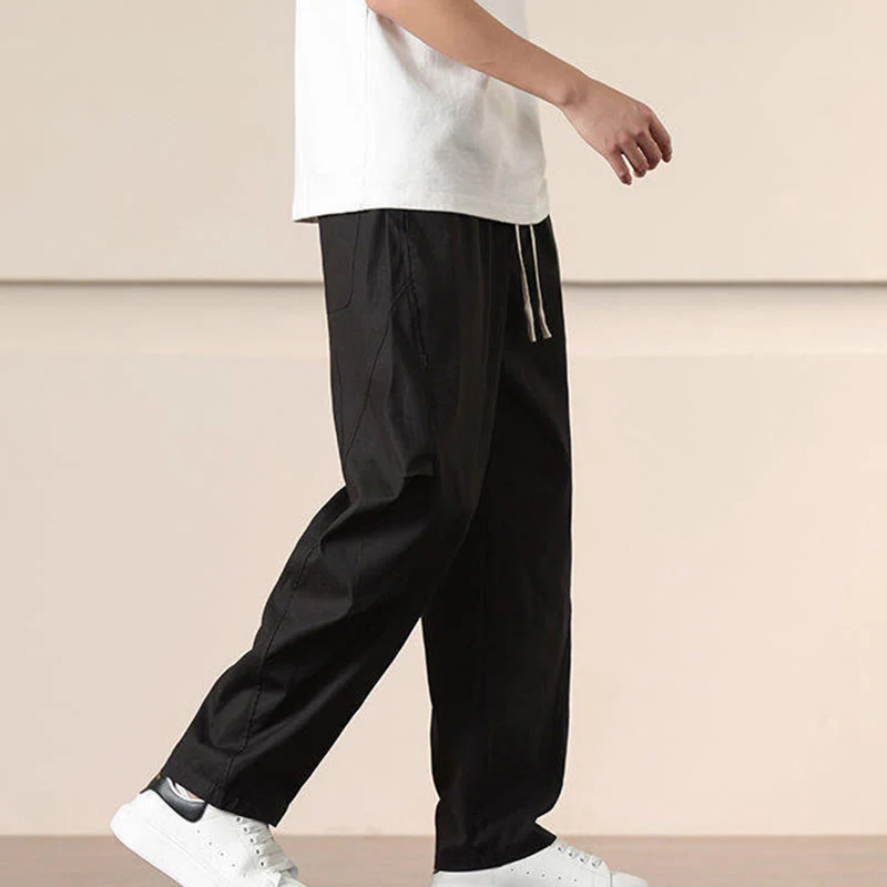 Pantaloni harem da uomo con coulisse e tasche Buddha Stones Commute Spring tinta unita - Image 13