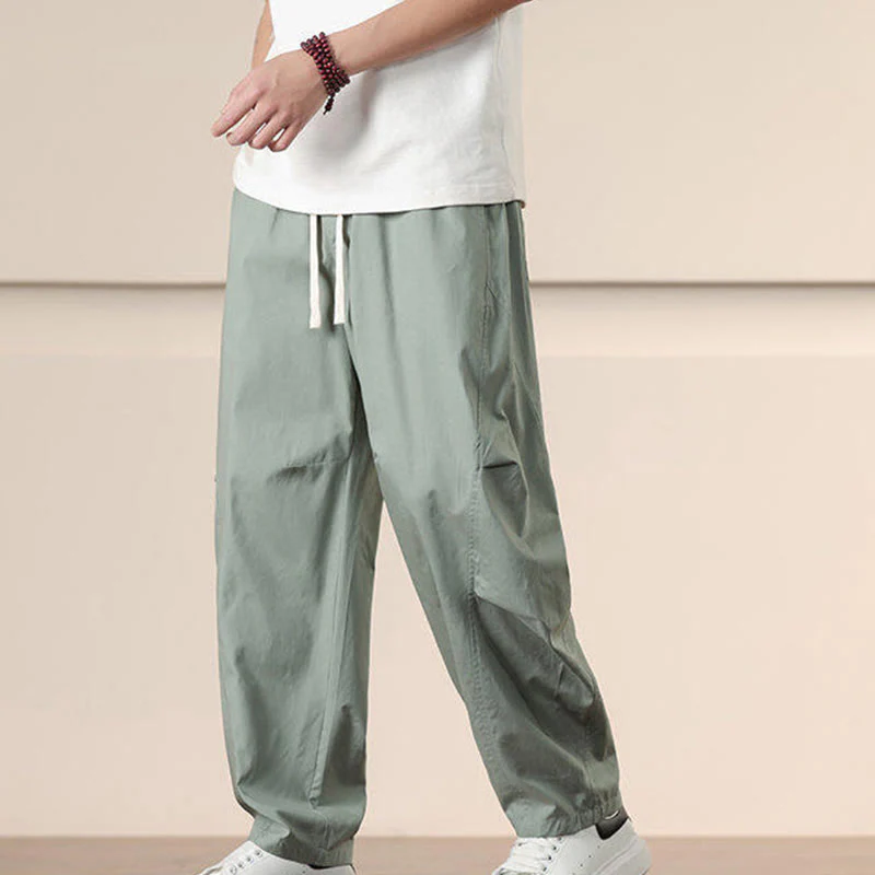 Pantaloni harem da uomo con coulisse e tasche Buddha Stones Commute Spring tinta unita - Image 20