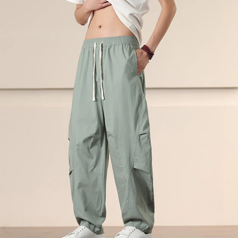 Pantaloni harem da uomo con coulisse e tasche Buddha Stones Commute Spring tinta unita - Image 24