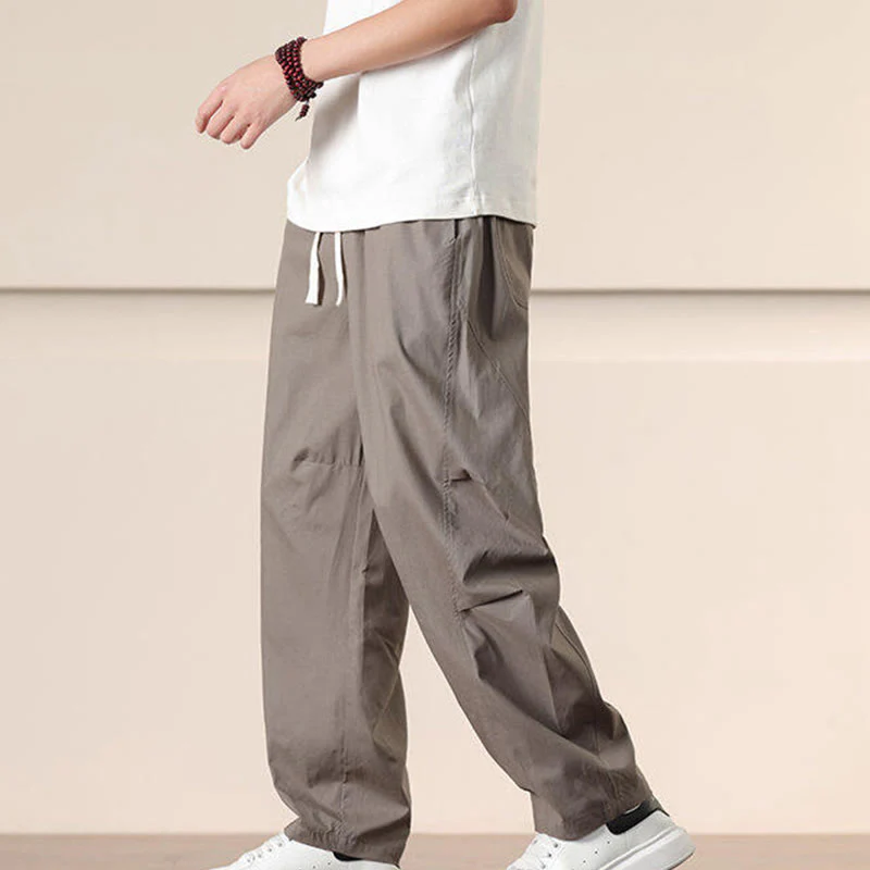 Pantaloni harem da uomo con coulisse e tasche Buddha Stones Commute Spring tinta unita - Image 29