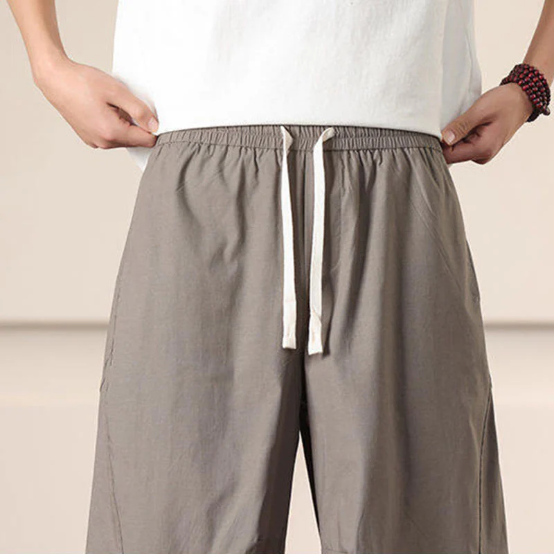 Pantaloni harem da uomo con coulisse e tasche Buddha Stones Commute Spring tinta unita - Image 35