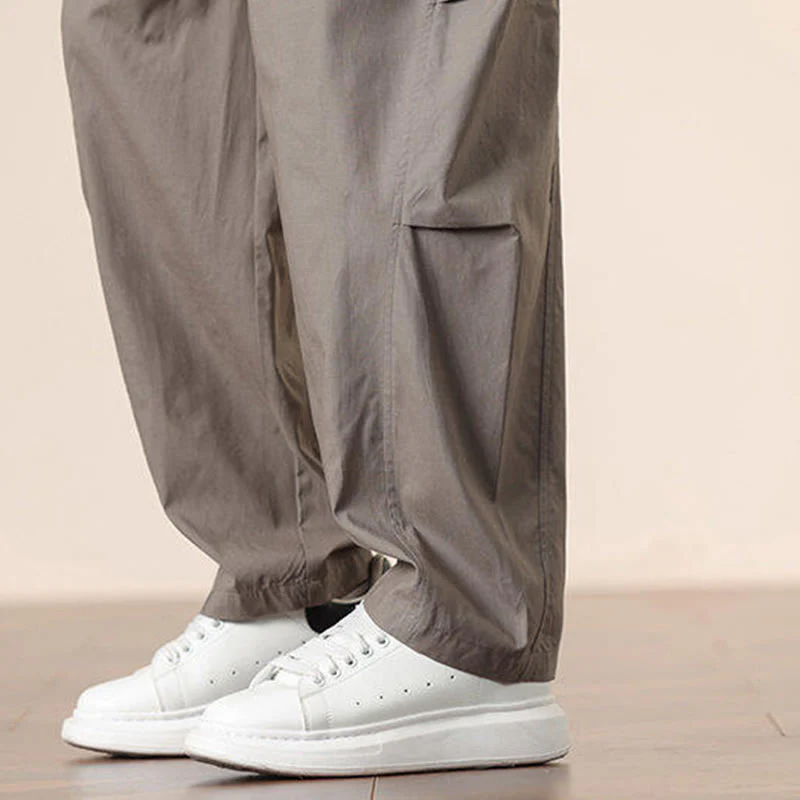 Pantaloni harem da uomo con coulisse e tasche Buddha Stones Commute Spring tinta unita - Image 38