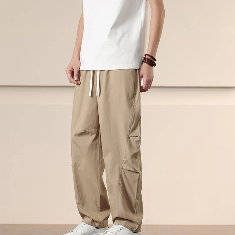 Pantaloni harem da uomo con coulisse e tasche Buddha Stones Commute Spring tinta unita - Image 5