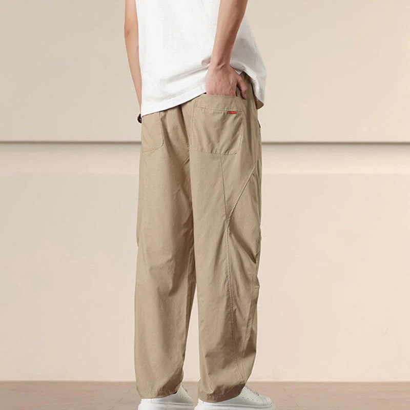 Pantaloni harem da uomo con coulisse e tasche Buddha Stones Commute Spring tinta unita - Image 6