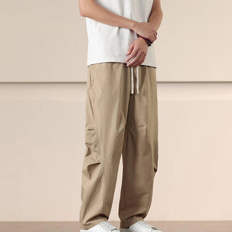 Pantaloni harem da uomo con coulisse e tasche Buddha Stones Commute Spring tinta unita - Image 8