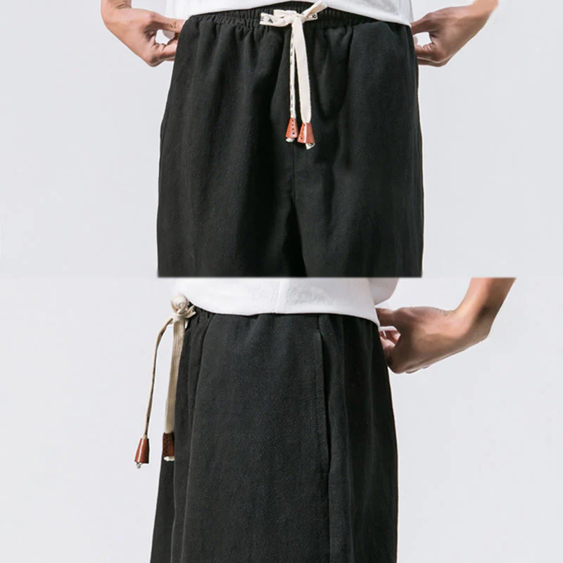 Pantaloni harem da uomo in cotone con coulisse, semplici e semplici, con tasche, modello Buddha Stones - Image 17
