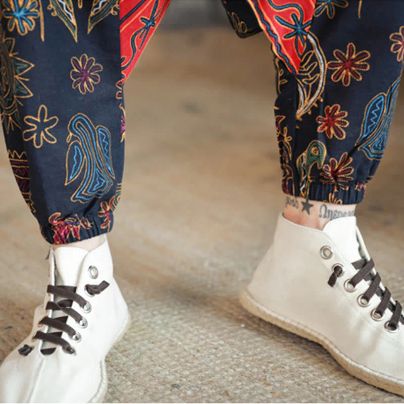 Pantaloni harem da uomo in cotone con tasche e motivo a cammello colorato Buddha Stones - Image 11