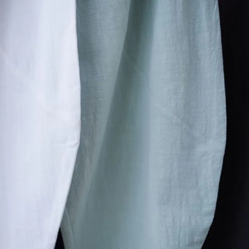 Pantaloni harem da uomo in cotone ramiè e lino tinta unita con elastico in vita e tasche , Buddha Stones - Image 31