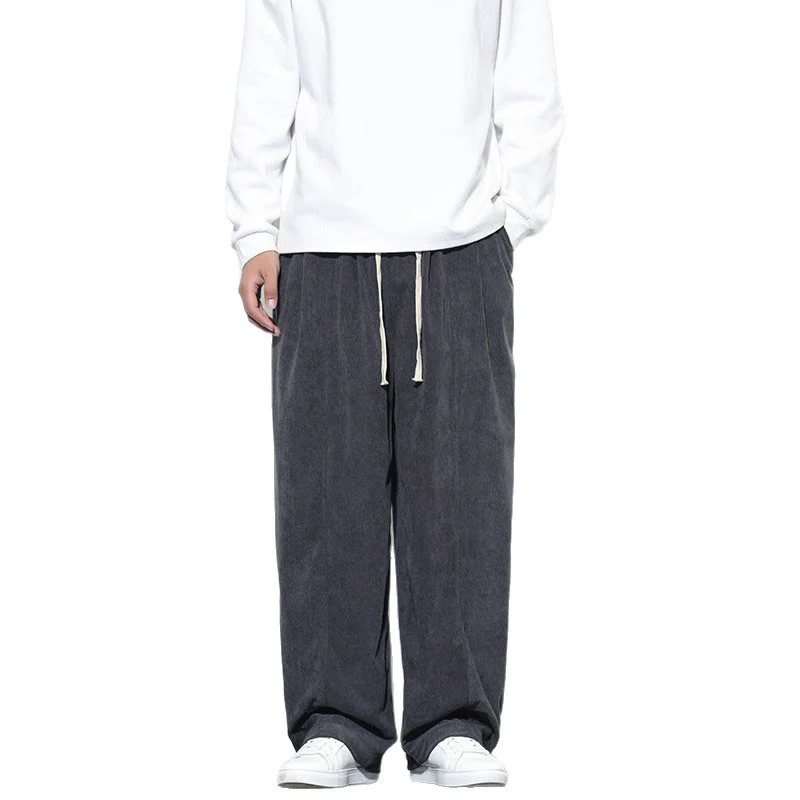 Pantaloni harem da uomo in puro cotone a coste con tasche e coulisse Buddha Stones - Image 20