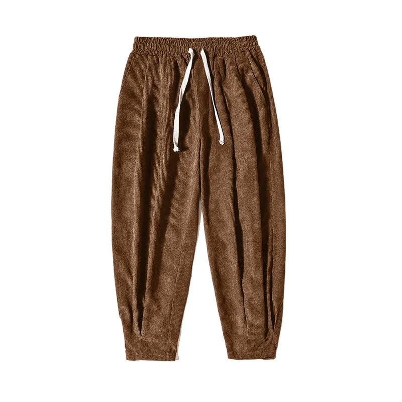 Pantaloni harem da uomo in velluto a coste con fodera in pile, stile retrò, con tasche, modello Buddha Stones - Image 11