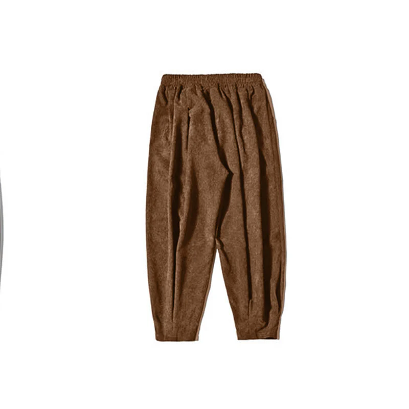 Pantaloni harem da uomo in velluto a coste con fodera in pile, stile retrò, con tasche, modello Buddha Stones - Image 12