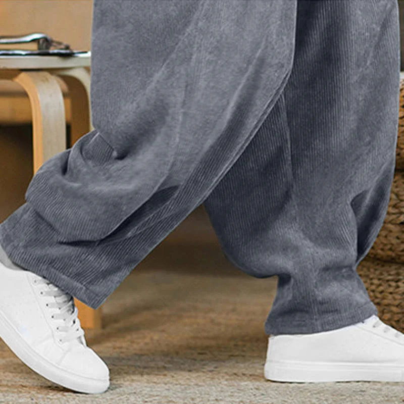 Pantaloni harem da uomo in velluto a coste con fodera in pile, stile retrò, con tasche, modello Buddha Stones - Image 26