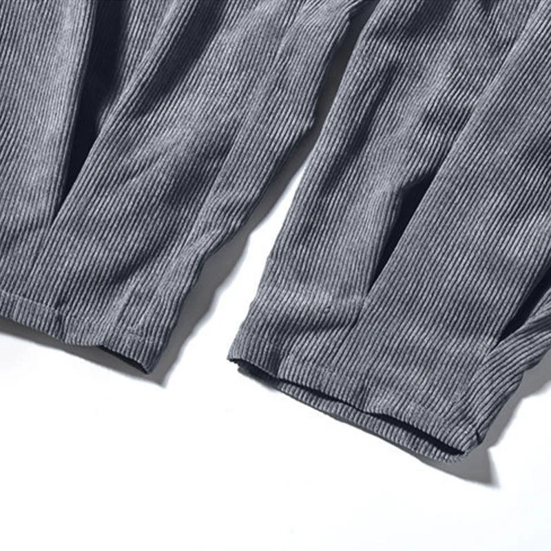 Pantaloni harem da uomo in velluto a coste con fodera in pile, stile retrò, con tasche, modello Buddha Stones - Image 32