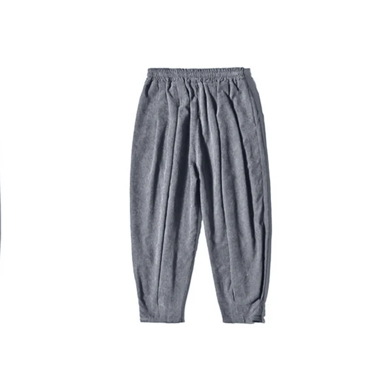 Pantaloni harem da uomo in velluto a coste con fodera in pile, stile retrò, con tasche, modello Buddha Stones - Image 34