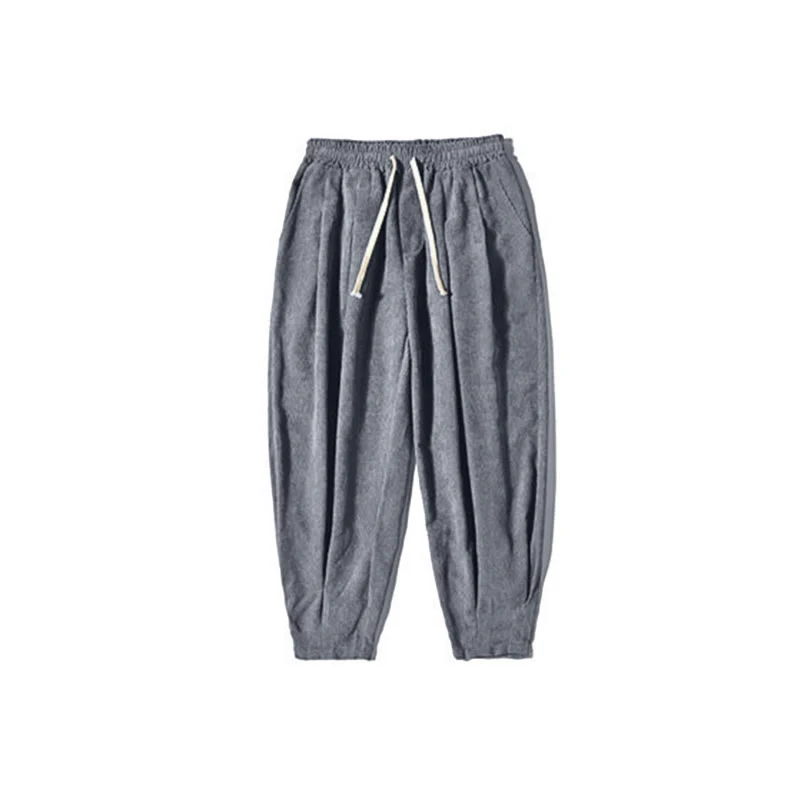 Pantaloni harem da uomo in velluto a coste con fodera in pile, stile retrò, con tasche, modello Buddha Stones - Image 35