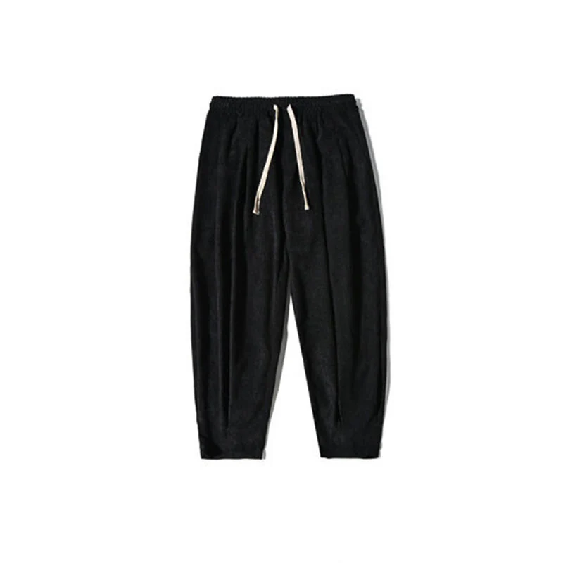 Pantaloni harem da uomo in velluto a coste con fodera in pile, stile retrò, con tasche, modello Buddha Stones - Image 46