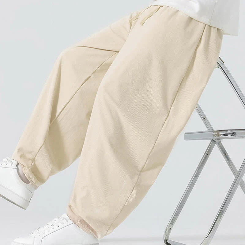 Pantaloni harem da uomo in velluto a coste tinta unita con tasche Buddha Stones Fall - Image 16