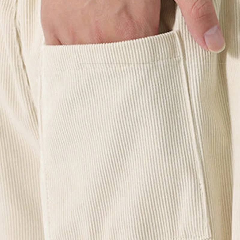 Pantaloni harem da uomo in velluto a coste tinta unita con tasche Buddha Stones Fall - Image 18