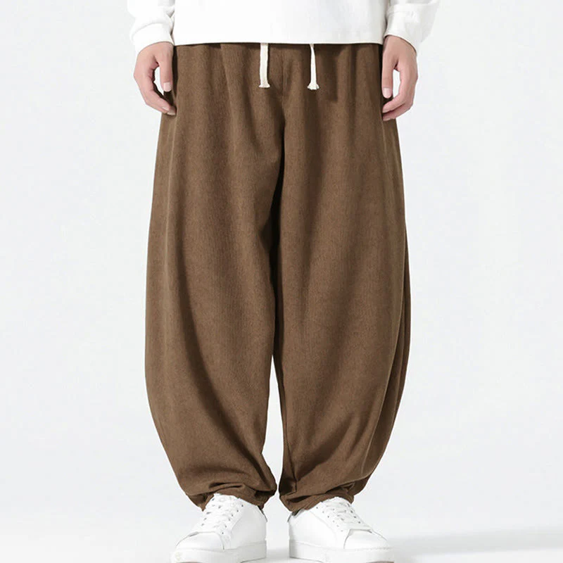 Pantaloni harem da uomo in velluto a coste tinta unita con tasche Buddha Stones Fall - Image 21