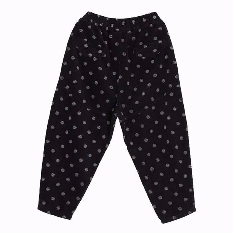 Pantaloni harem in velluto a coste con stampa a pois e tasche da donna Buddha Stones - Image 20