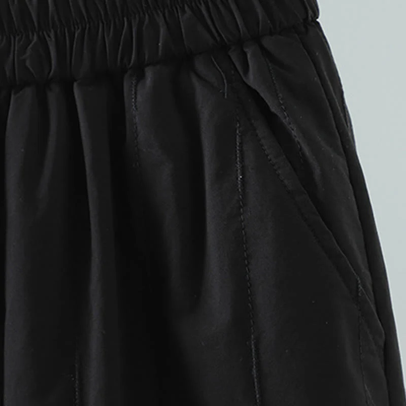 Pantaloni harem invernali da donna in cotone alla caviglia con tasche, Buddha Stones - Image 3