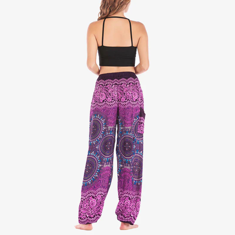 Pantaloni harem larghi Boho Buddha Stones Pantaloni yoga da donna - Image 10