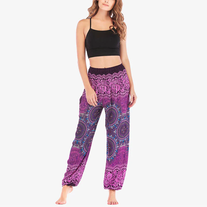Pantaloni harem larghi Boho Buddha Stones Pantaloni yoga da donna - Image 11