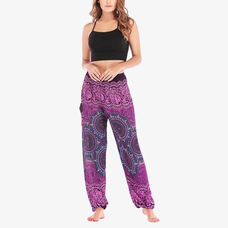 Pantaloni harem larghi Boho Buddha Stones Pantaloni yoga da donna - Image 12