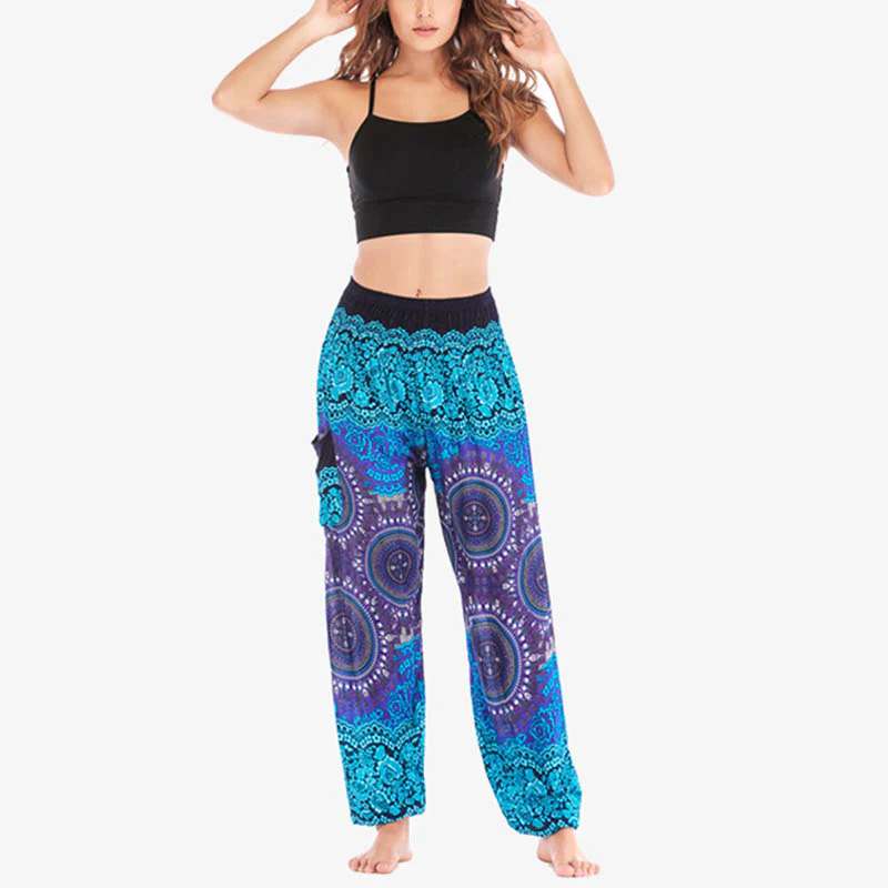 Pantaloni harem larghi Boho Buddha Stones Pantaloni yoga da donna - Image 15